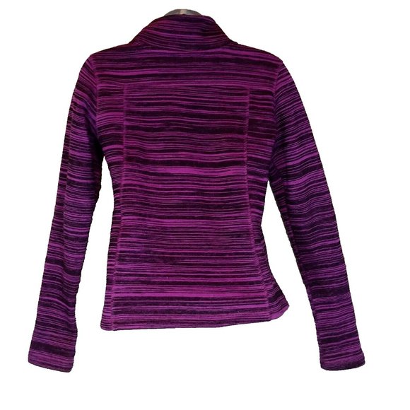 Reebok RBK Jacket Womens Large 14-16 Black Pink Stripe Zip-Up Sweater Jacket - Picture 14 of 15